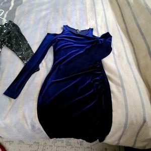 Aqua brand blue velvet dress size M